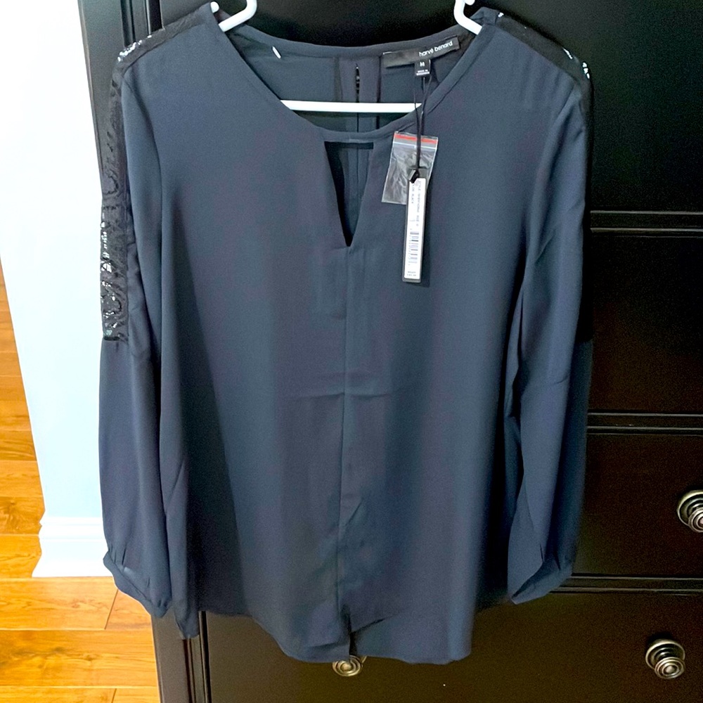 NWT Harve Benard Lita Lace Tunic Blouse